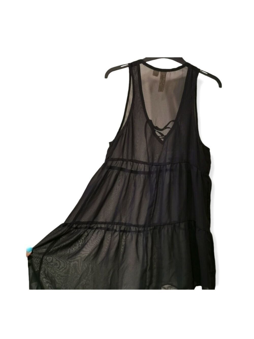 3/ $20 BLACK dress swim coverup see through